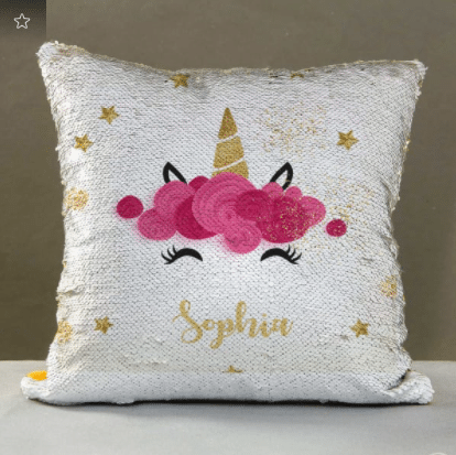 Unicorn Personalized Sequin Cushion