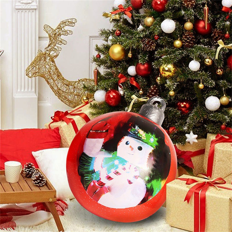 60cm PVC Inflatable Christmas Ornament Ball - Outdoor Giant Xmas Tree Decoration