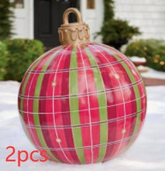 60cm PVC Inflatable Christmas Ornament Ball - Outdoor Giant Xmas Tree Decoration