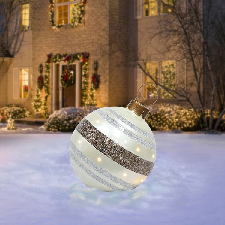 60cm PVC Inflatable Christmas Ornament Ball - Outdoor Giant Xmas Tree Decoration