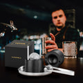 Ice Ball Press Kit 60mm – 2.4" Aircraft Aluminum Alloy Ice Sphere Maker with Tongs & Drip Tray for Whiskey, Cocktails & Bourbon (Black)