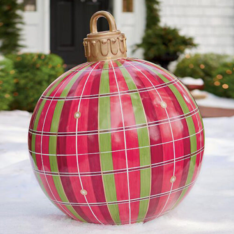 60cm PVC Inflatable Christmas Ornament Ball - Outdoor Giant Xmas Tree Decoration