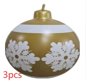 60cm PVC Inflatable Christmas Ornament Ball - Outdoor Giant Xmas Tree Decoration