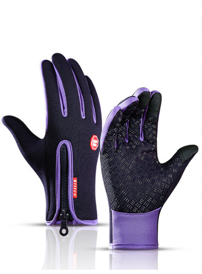 Winter Touchscreen Motorcycle Gloves – Waterproof Fleece