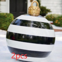 60cm PVC Inflatable Christmas Ornament Ball - Outdoor Giant Xmas Tree Decoration