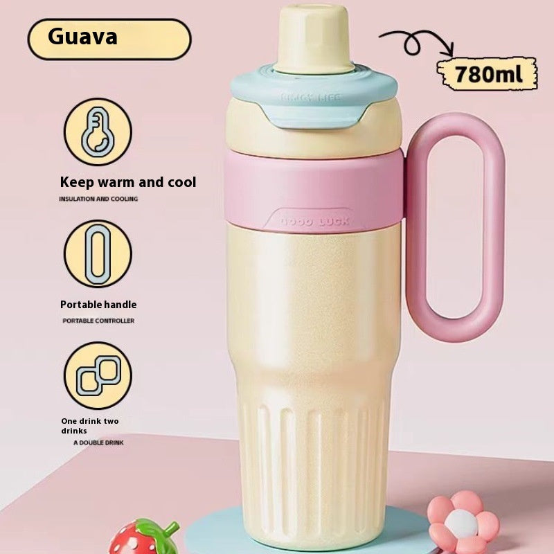 780ml Gradient Stainless Steel Thermal Cup – Double Wall Coffee Thermos with Lid & Straw Unisex