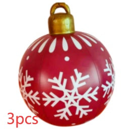 60cm PVC Inflatable Christmas Ornament Ball - Outdoor Giant Xmas Tree Decoration