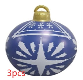 60cm PVC Inflatable Christmas Ornament Ball - Outdoor Giant Xmas Tree Decoration