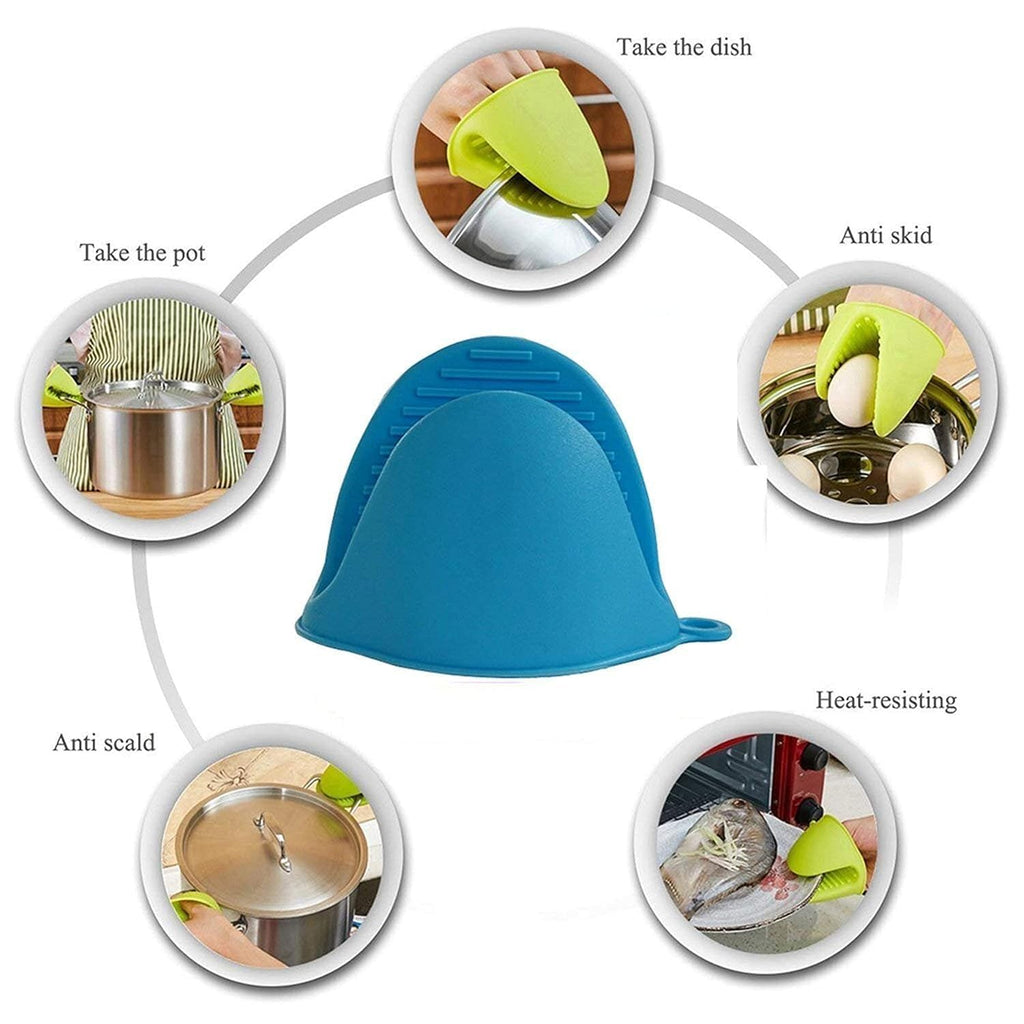 Silicone Holder for Hot Utensils, Heat Resistant Oven Mittens, Non-Slip Grip, Pinch Grip for Hot Pots, 1 Set, Random Colour