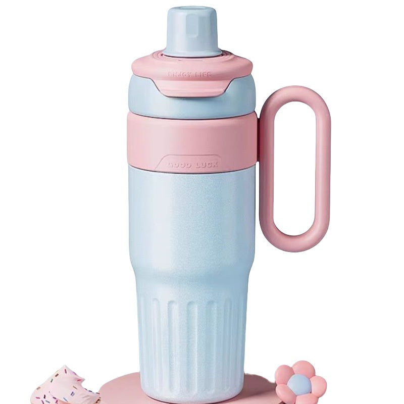 780ml Gradient Stainless Steel Thermal Cup – Double Wall Coffee Thermos with Lid & Straw Unisex