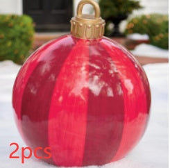 60cm PVC Inflatable Christmas Ornament Ball - Outdoor Giant Xmas Tree Decoration