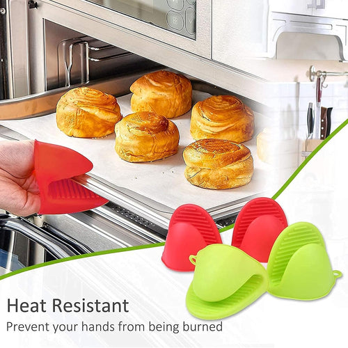 Silicone Holder for Hot Utensils, Heat Resistant Oven Mittens, Non-Slip Grip, Pinch Grip for Hot Pots, 1 Set, Random Colour