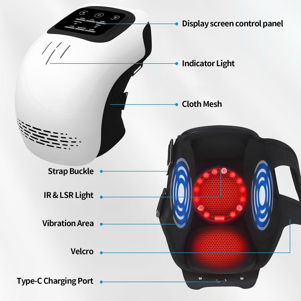Intelligent Heated Knee Massager – Rechargeable Infrared Laser Therapy for Pain Relief