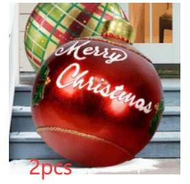 60cm PVC Inflatable Christmas Ornament Ball - Outdoor Giant Xmas Tree Decoration