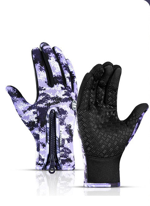 Winter Touchscreen Motorcycle Gloves – Waterproof Fleece
