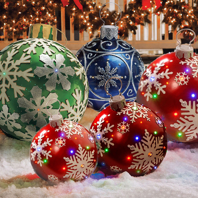 60cm PVC Inflatable Christmas Ornament Ball - Outdoor Giant Xmas Tree Decoration