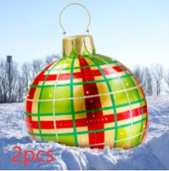 60cm PVC Inflatable Christmas Ornament Ball - Outdoor Giant Xmas Tree Decoration