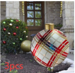 60cm PVC Inflatable Christmas Ornament Ball - Outdoor Giant Xmas Tree Decoration