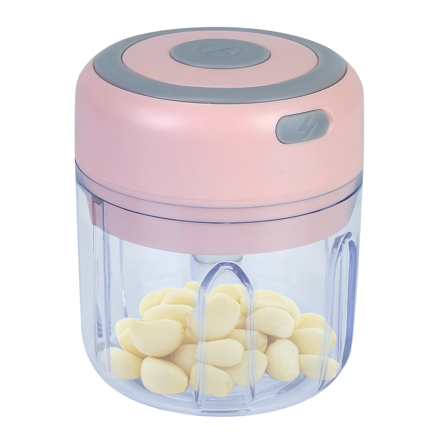 Mini Cordless Garlic Chopper 8.45oz - USB Rechargeable Food Processor for Onions, Ginger, Meat & Herbs