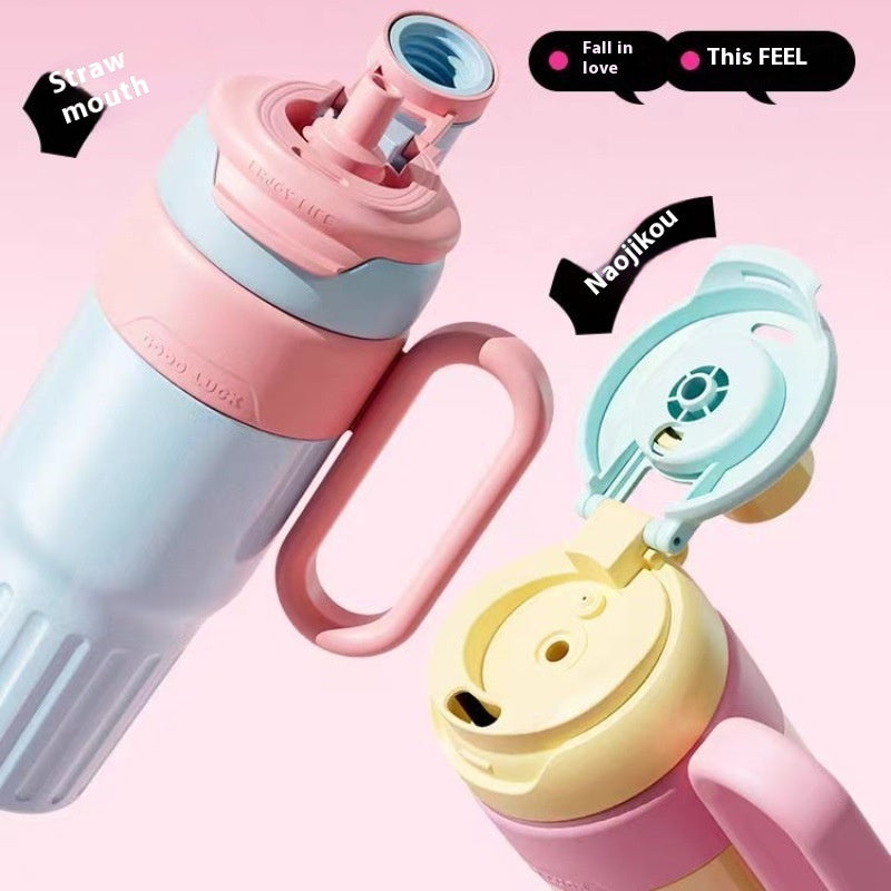 780ml Gradient Stainless Steel Thermal Cup – Double Wall Coffee Thermos with Lid & Straw Unisex