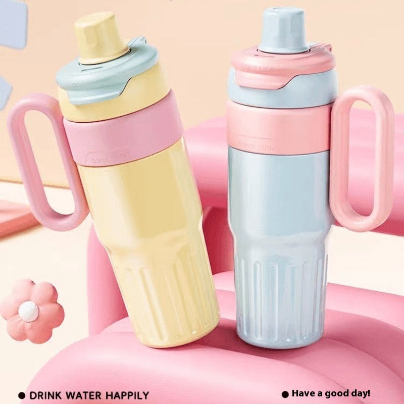 780ml Gradient Stainless Steel Thermal Cup – Double Wall Coffee Thermos with Lid & Straw Unisex