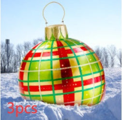 60cm PVC Inflatable Christmas Ornament Ball - Outdoor Giant Xmas Tree Decoration