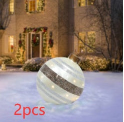 60cm PVC Inflatable Christmas Ornament Ball - Outdoor Giant Xmas Tree Decoration