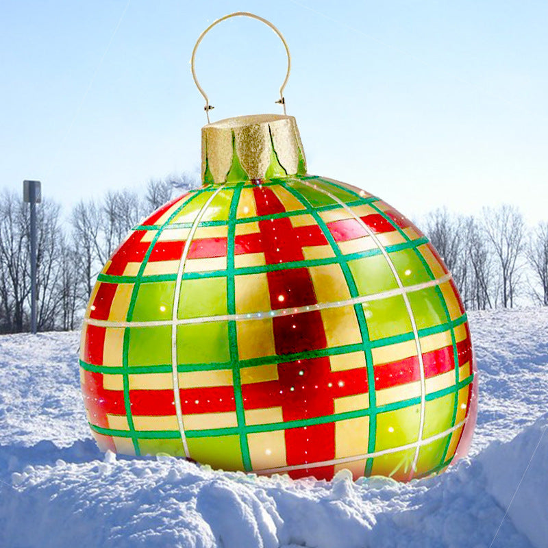 60cm PVC Inflatable Christmas Ornament Ball - Outdoor Giant Xmas Tree Decoration