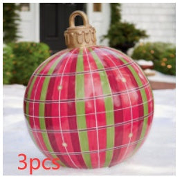 60cm PVC Inflatable Christmas Ornament Ball - Outdoor Giant Xmas Tree Decoration