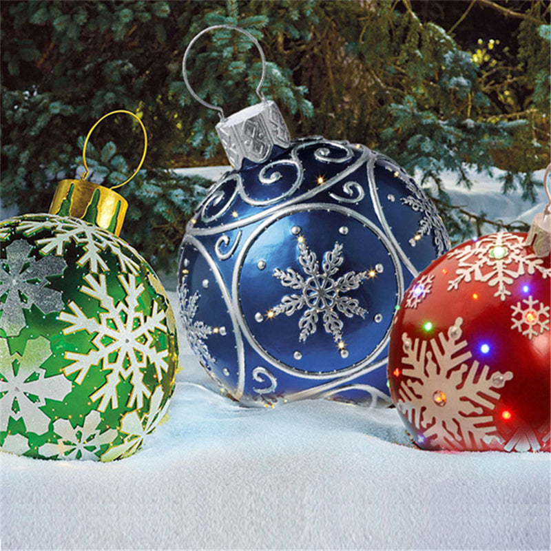 60cm PVC Inflatable Christmas Ornament Ball - Outdoor Giant Xmas Tree Decoration