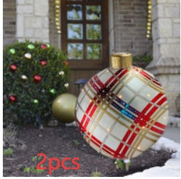 60cm PVC Inflatable Christmas Ornament Ball - Outdoor Giant Xmas Tree Decoration