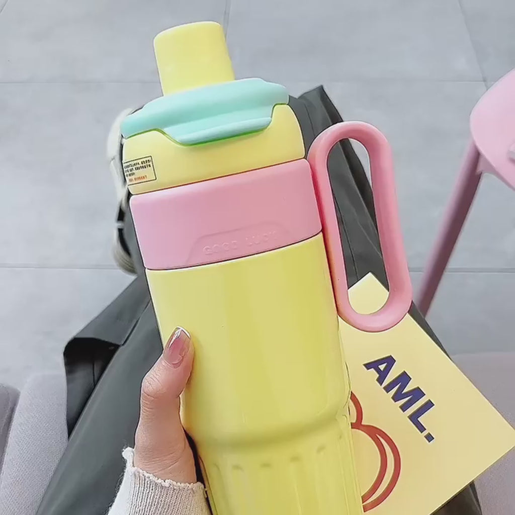 780ml Gradient Stainless Steel Thermal Cup – Double Wall Coffee Thermos with Lid & Straw Unisex