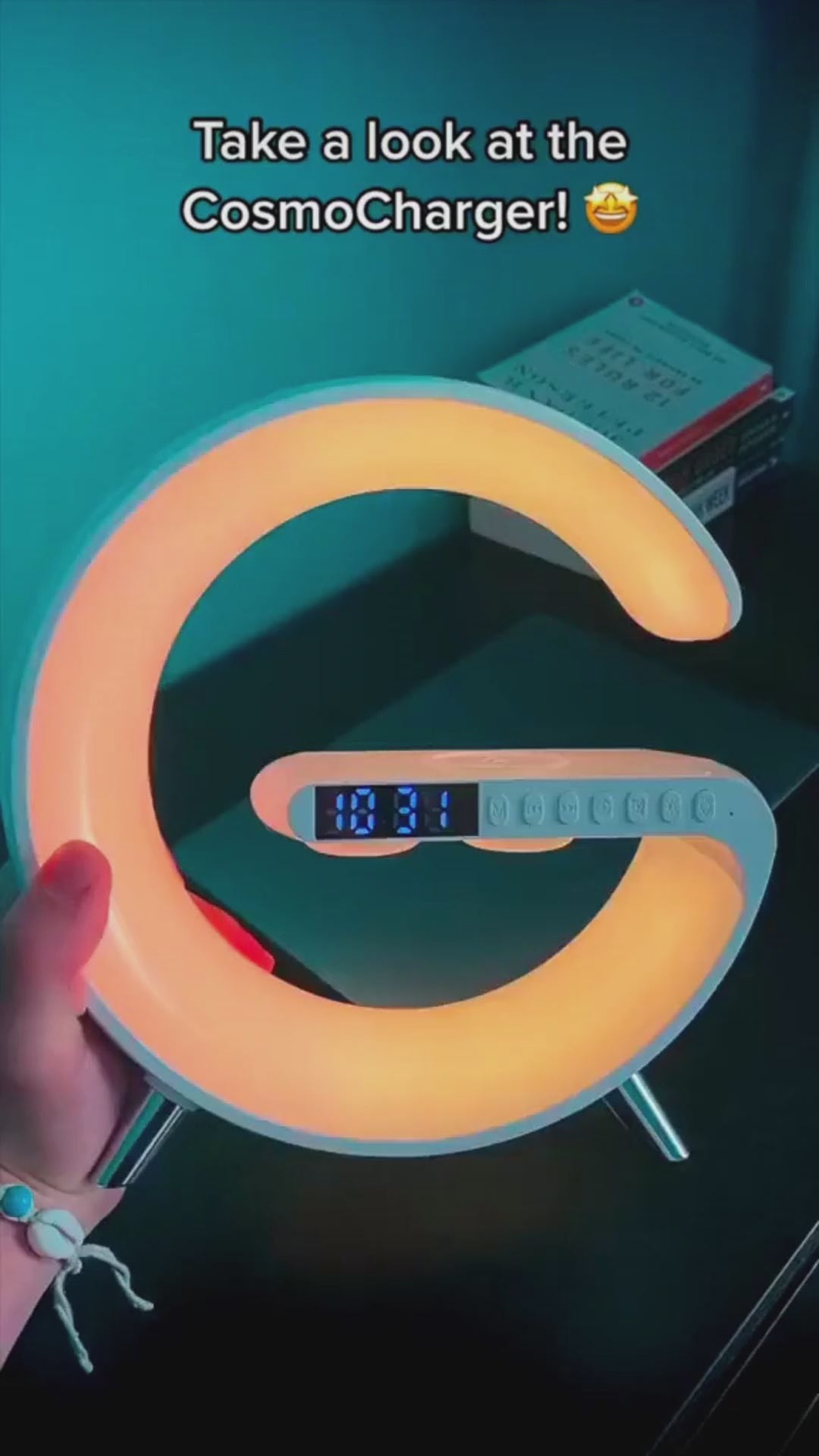 G-Shape Smart LED Lamp – Wireless Charger + Speaker