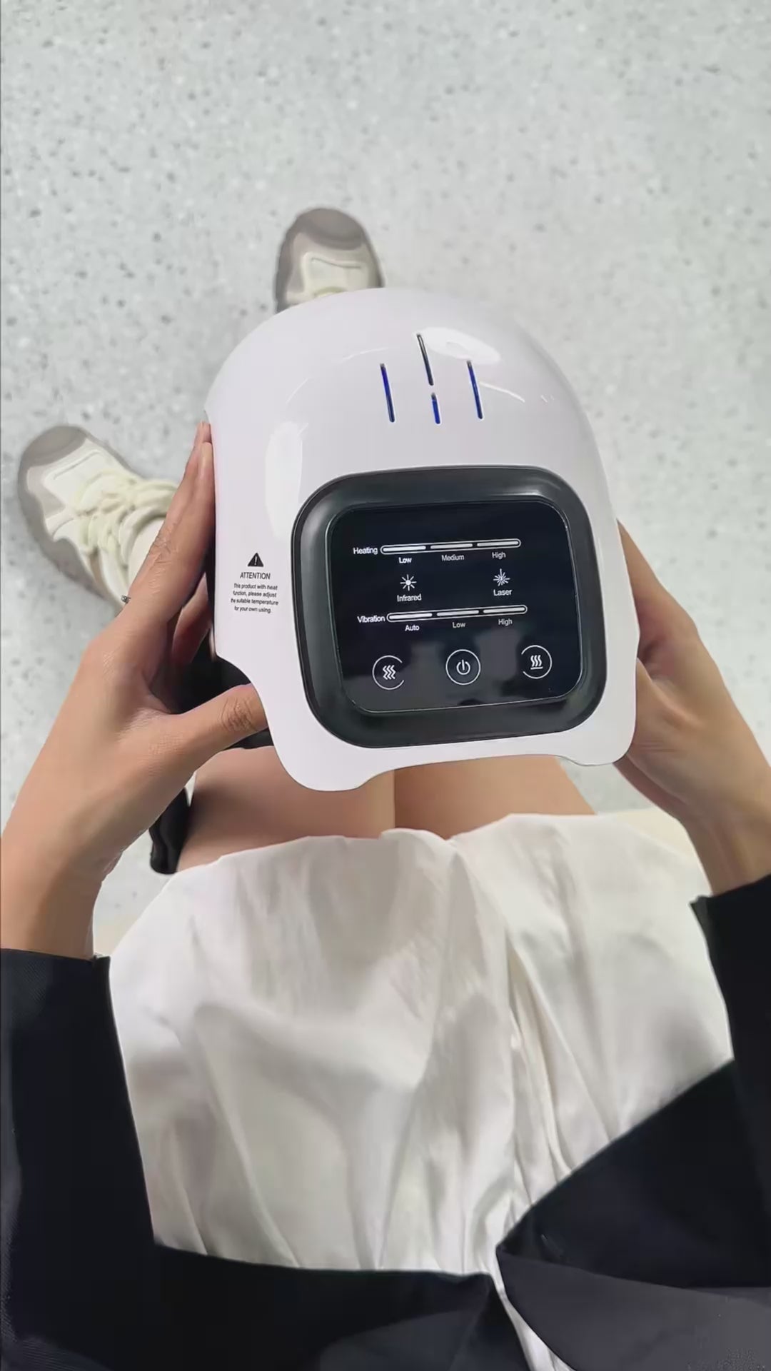 Intelligent Heated Knee Massager – Rechargeable Infrared Laser Therapy for Pain Relief